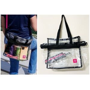 NEW Stadium Approved Clear Crossbody Bag with Black Trim